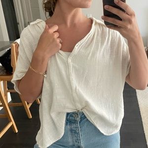 Oversized linen flowy shirt